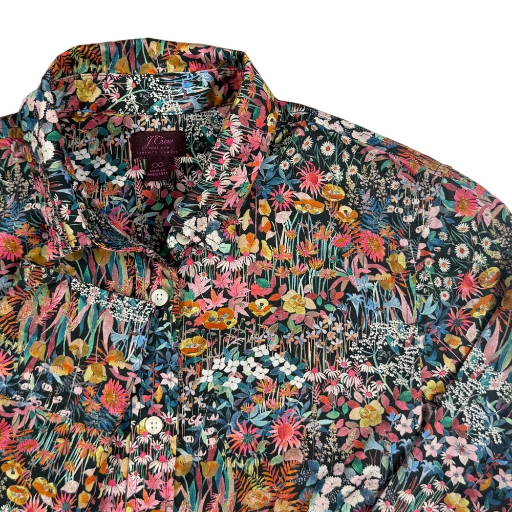 J.Crew Liberty Fabric Wildflower Floral Button Down Shirt Womens 00 Multicolor